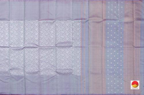 Pastel Lavender Kanchipuram Vanasingaram Silk Saree With Long Border Handwoven Pure Silk For Wedding Wear PV NYC 1029