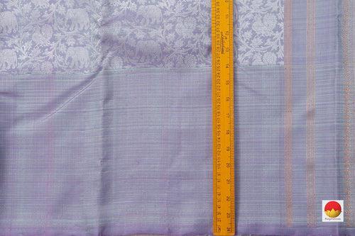 Pastel Lavender Kanchipuram Vanasingaram Silk Saree With Long Border Handwoven Pure Silk For Wedding Wear PV NYC 1029