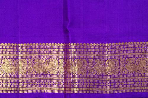 Pastel Peach And Violet Kanchipuram Silk Saree With Medium Border Handwoven Pure Silk For Wedding Wear PV NYC 1100