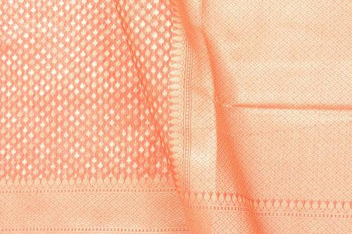 Pastel Peach Light Weight Banarasi Silk Cotton Saree For Party Wear PSC NYC 1113