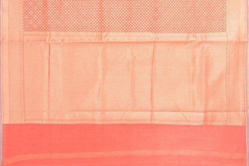 Pastel Peach Light Weight Banarasi Silk Cotton Saree For Party Wear PSC NYC 1113