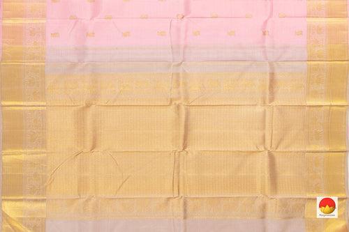 Pastel Pink Kanchipuram Silk Saree With Medium Border Handwoven Pure Silk For Wedding Wear PV NYC 1017