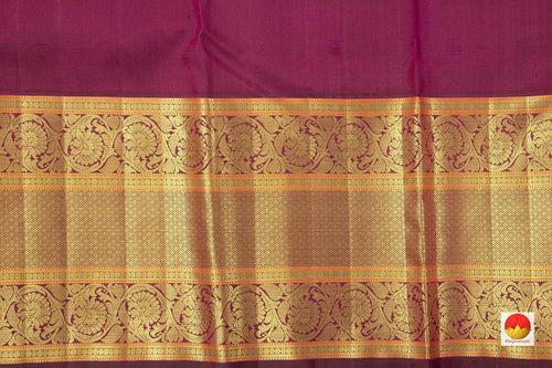 Pastel Yellow And Maroon Kanchipuram Silk Saree With Medium Border Handwoven Pure Silk For Wedding Wear PV NYC 1048