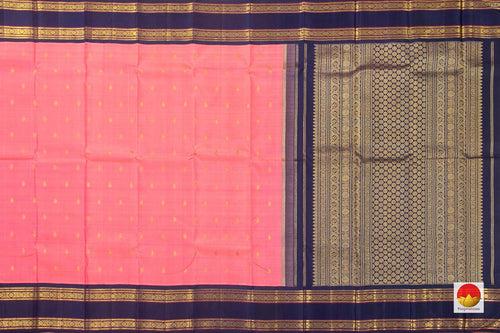 Pink And Blue Kanchipuram Silk Saree With Medium Border Handwoven Pure Silk For Wedding Wear PV NYC 1035