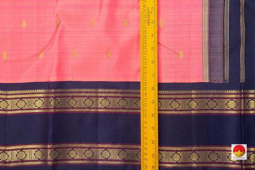 Pink And Blue Kanchipuram Silk Saree With Medium Border Handwoven Pure Silk For Wedding Wear PV NYC 1035