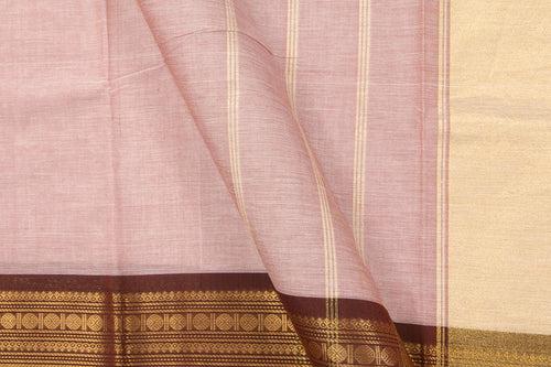 Pink And Brown Kanchi Cotton Saree For Office Wear PV NYC KC 1078