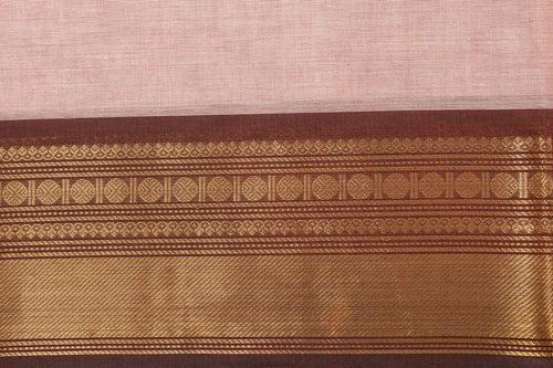 Pink And Brown Kanchi Cotton Saree For Office Wear PV NYC KC 1078