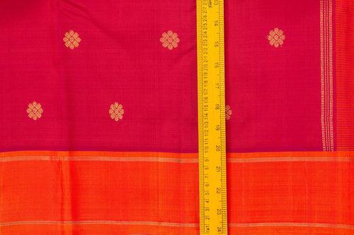 Pink And Orange Kanchipuram Silk Saree With Small Border Handwoven Pure Silk For Wedding Wear PV NYC 1016