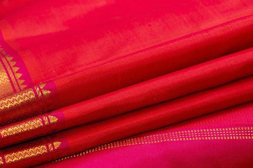Pink Kanchipuram Silk Saree With Small Border Handwoven Pure Silk For Festive Wear PV J 444