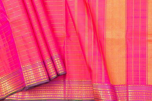 Pink Kanchipuram Silk Saree With Small Border Handwoven Pure Silk For Wedding Wear PV NYC 1036