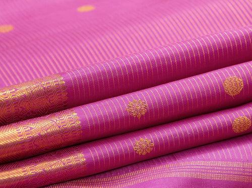 Pink Kanchipuram Vairaoosi Silk Saree With Medium Border Handwoven Pure Silk For Wedding Wear PV NYC 1070