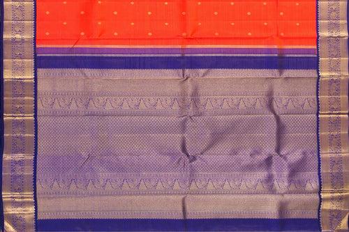 Red And Blue Kanchipuram Vairaoosi Silk Saree With Medium Border Handwoven Pure Silk For Wedding Wear PV NYC 1053