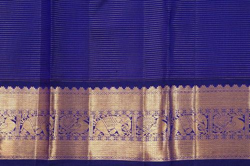 Red And Blue Kanchipuram Vairaoosi Silk Saree With Medium Border Handwoven Pure Silk For Wedding Wear PV NYC 1053