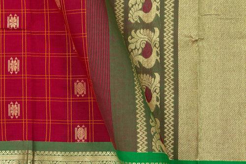 Red And Green Kanchi Cotton Saree For Office Wear PV NYC KC 1083
