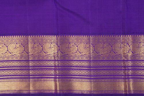 Red And Violet Kanchipuram Silk Saree With Gold Zari Checks And Medium Border Handwoven Pure Silk For Wedding Wear PV NYC 1039