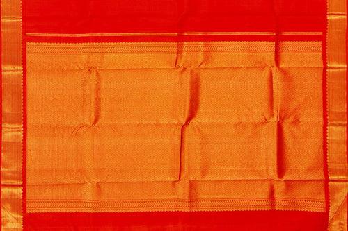 Red Kanchipuram Silk Saree With Short Border Handwoven Pure Silk For Festive Wear PV AR 259