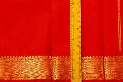 Red Kanchipuram Silk Saree With Short Border Handwoven Pure Silk For Festive Wear PV AR 259