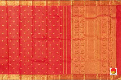 Red Kanchipuram Vairaoosi Silk Saree With Medium Border Handwoven Pure Silk For Wedding Wear PV NYC 1068