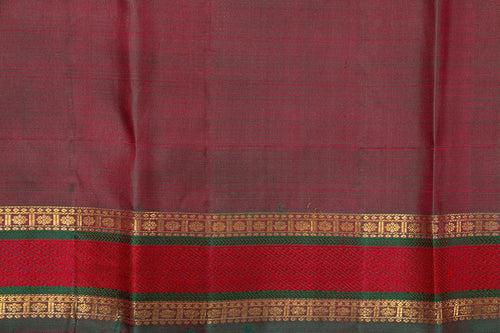 Red Veldhari Stripes Kanchipuram Silk Saree With Small Border Handwoven Pure Silk For Office Wear PV NYC 1019