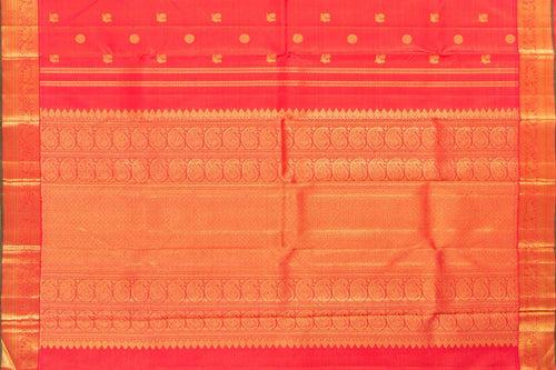 Red Zari Butta Kanchipuram Vairaoosi Silk Saree With Small Border Handwoven Pure Silk For Wedding Wear PV NYC 1013