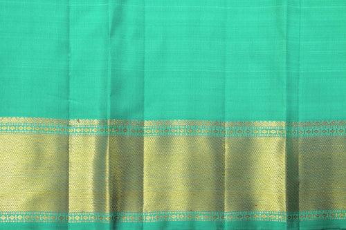 Sea Green Kanchipuram Silk Saree With Medium Border Handwoven Pure Silk For Wedding Wear PV NYC 1011