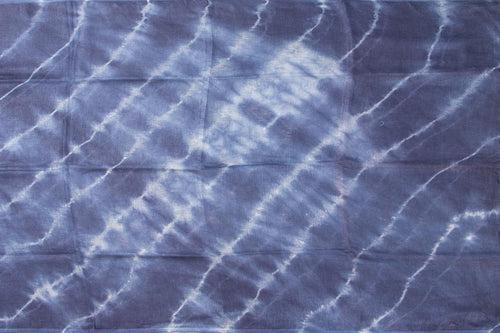 Shibori Blue Pure Linen Saree Handwoven PL 2059