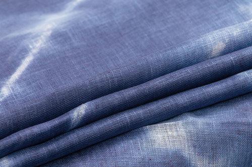 Shibori Blue Pure Linen Saree Handwoven PL 2059