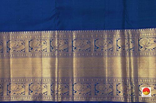 Tomato Red And Blue Kanchipuram Silk Saree Handwoven Pure Silk For Wedding Wear PV NYC 1043