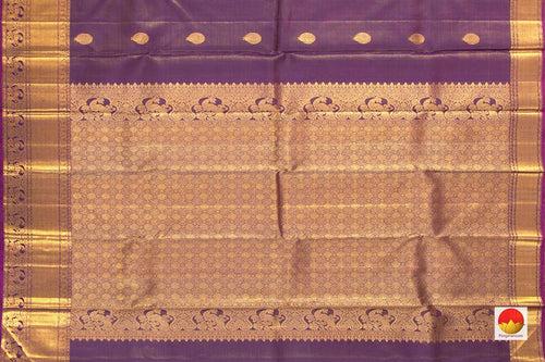 Violet Kanchipuram Vairaoosi Silk Saree With Morning Evening Border Handwoven Pure Silk For Wedding Wear PV NYC 1047