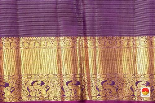 Violet Kanchipuram Vairaoosi Silk Saree With Morning Evening Border Handwoven Pure Silk For Wedding Wear PV NYC 1047