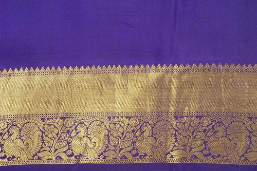 Yellow And Blue Handpainted Kalamkari Kanchipuram Silk Saree Krishna Leela Theme Pure Zari PV SRK KK 102