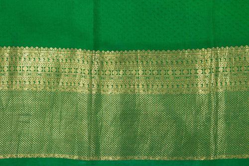 Yellow And Green Village Theme Handpainted Kalamkari Kanchipuram Silk Saree Pure Zari Morning Evening Border PKK 16