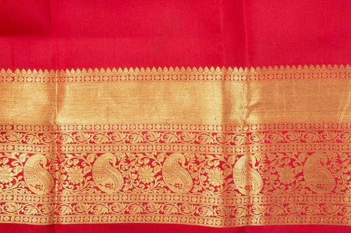 Yellow And Red Handpainted Kalamkari Kanchipuram Silk Saree WeddingTheme Pure Zari PV SRK KK 101