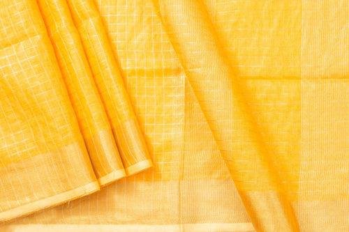 Yellow Pure Linen Saree Handwoven PL 2044