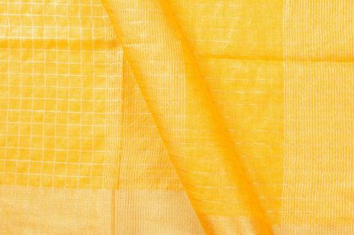 Yellow Pure Linen Saree Handwoven PL 2044