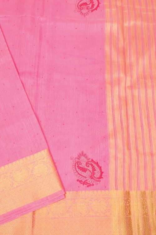 Candy Pink Semi Silk Cotton Saree