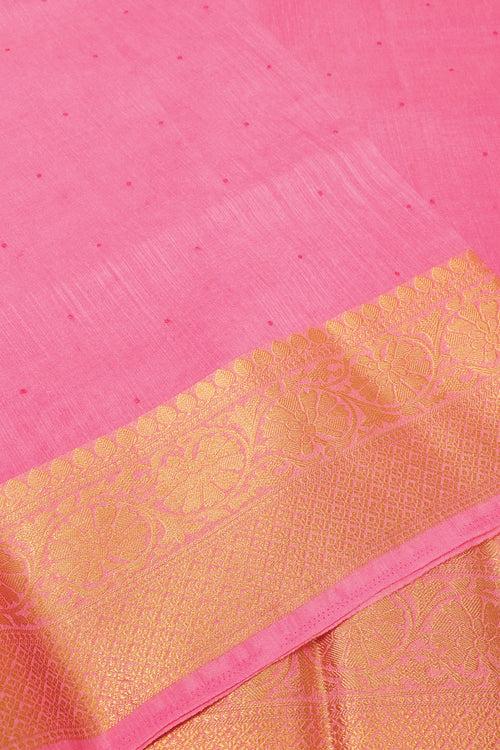 Candy Pink Semi Silk Cotton Saree