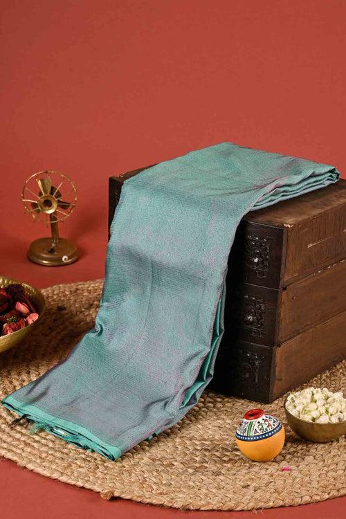 Turquoise Blue Kanchipuram Silk Saree