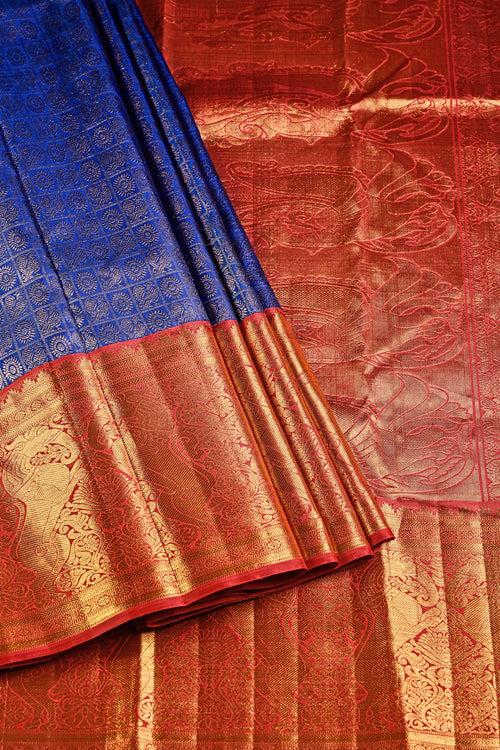 Royal Blue Bridal Kanchipuram Silk Saree