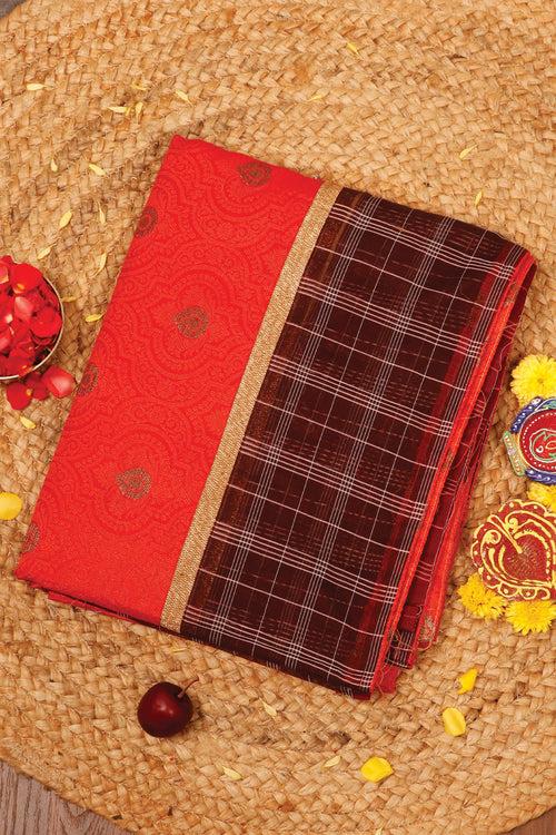 Red Semi Silk Cotton Saree