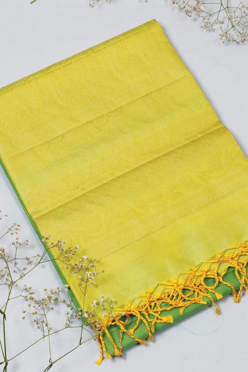 Lime Green Softsilk Saree