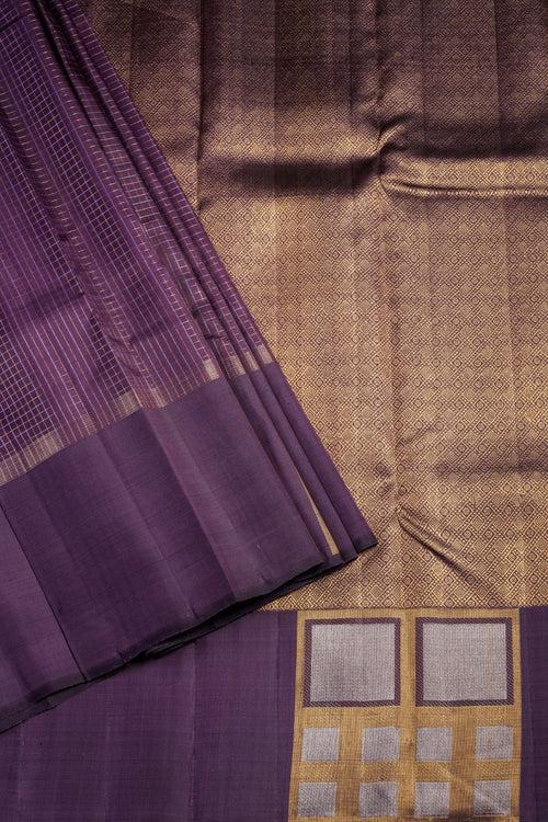 Metallic Purple Kanchipuram Silk Saree