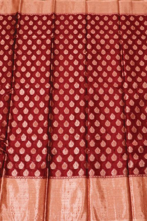 Maroon Semi Silk Cotton Saree