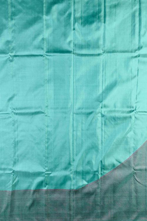 Turquoise Blue Kanchipuram Silk Saree