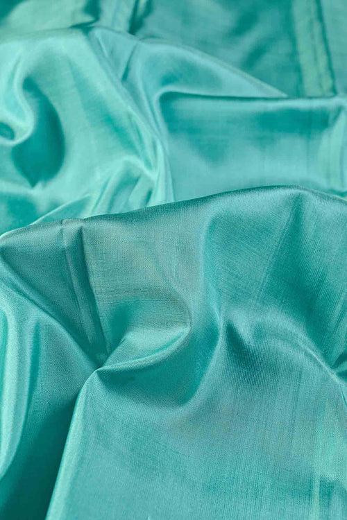 Turquoise Blue Kanchipuram Silk Saree