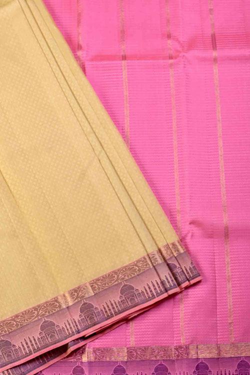 Lemon Yellow Kanchipuram Silk Saree