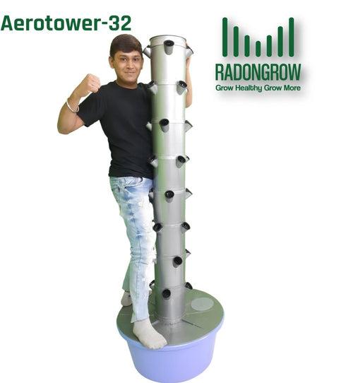 AEROTOWER-32 : Vertical Aeroponic Grow system for 32 Plants.