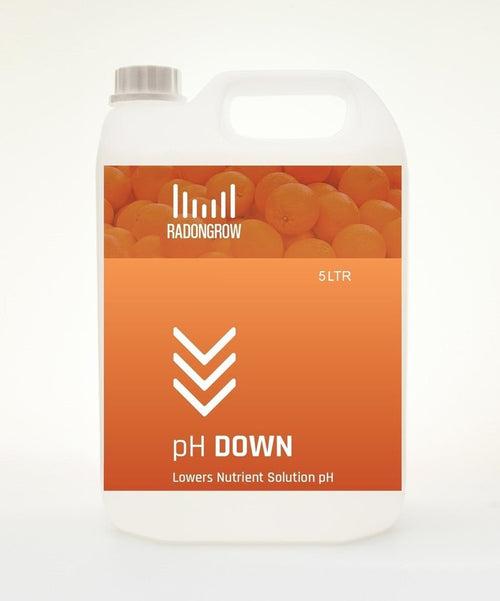 Radongrow PH Down 5 LTR : This Product Lowers Nutrient PH.