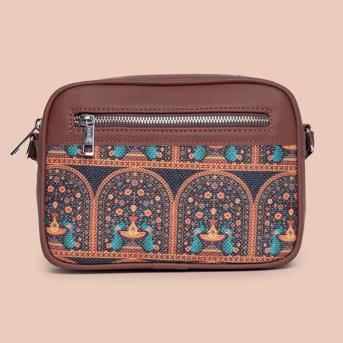 Royal Indian Peacock Motif - Office Tote Bag & Sling Bag Combo