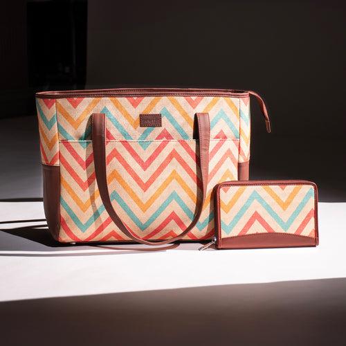 WavBeach - Mother's Bag & Chain Wallet Combo